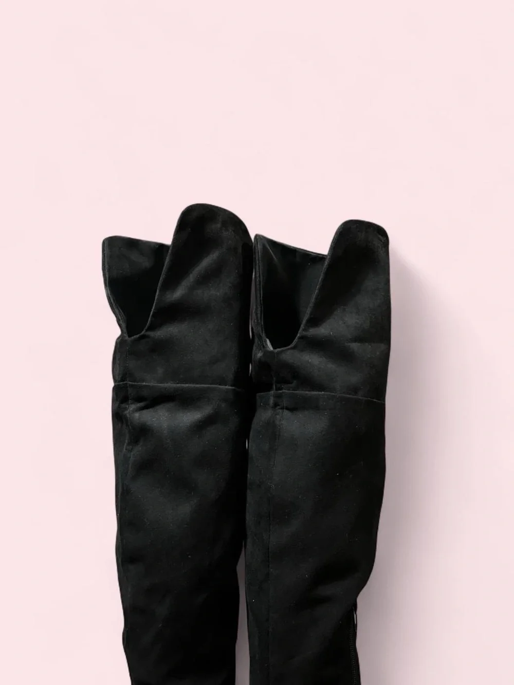 Size 7 Black Over-the-Knee Block Heel Boots